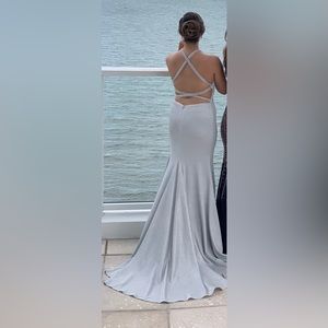 Silver prom dress